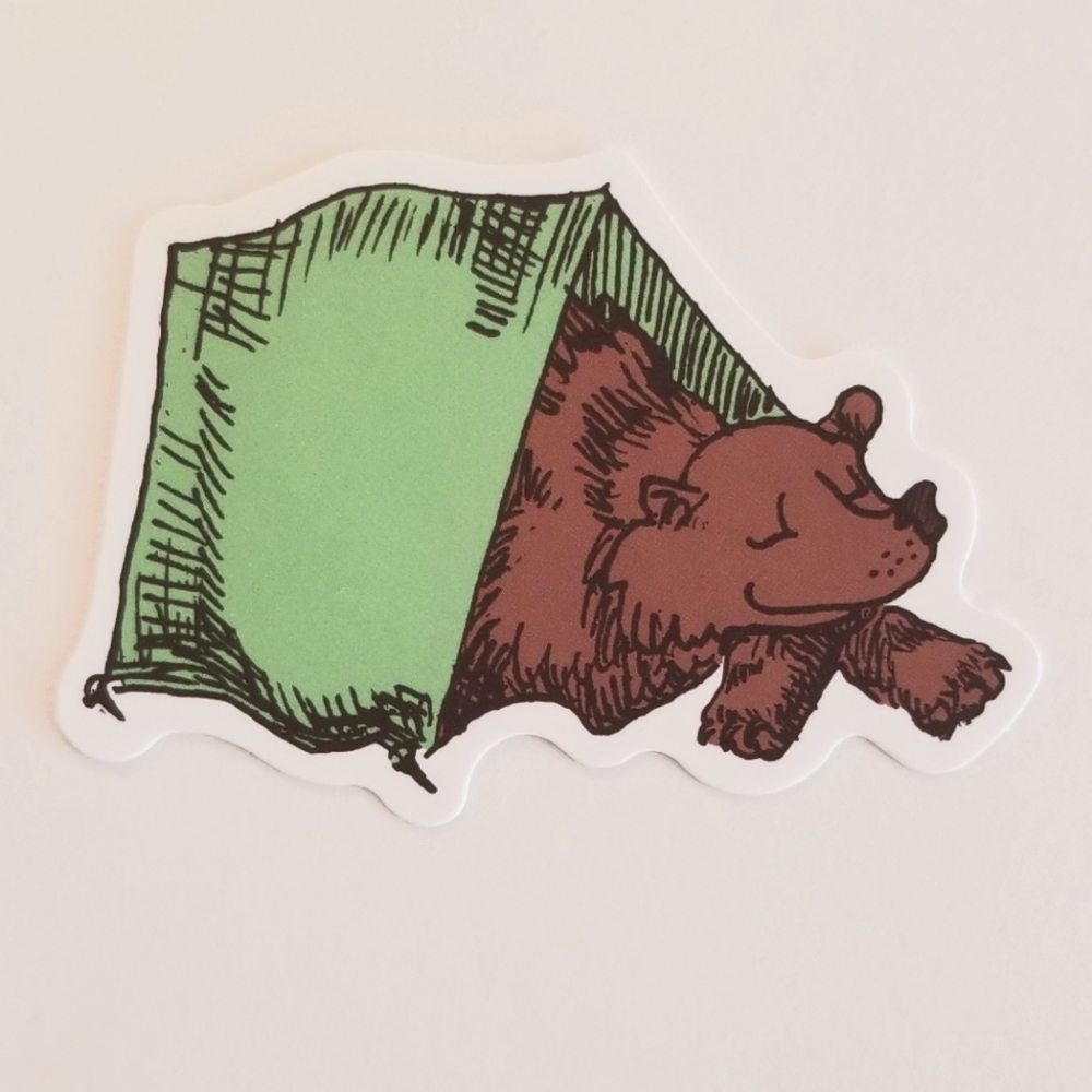 10/$10 Camping Bear Sticker